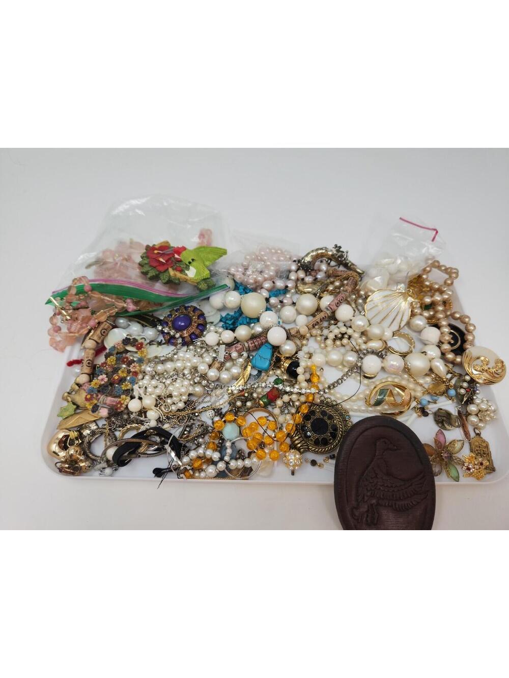 All Vintage Lot Various Craft Jewelry Scrap Harvest 2 LB. / Two Pounds / Quality
